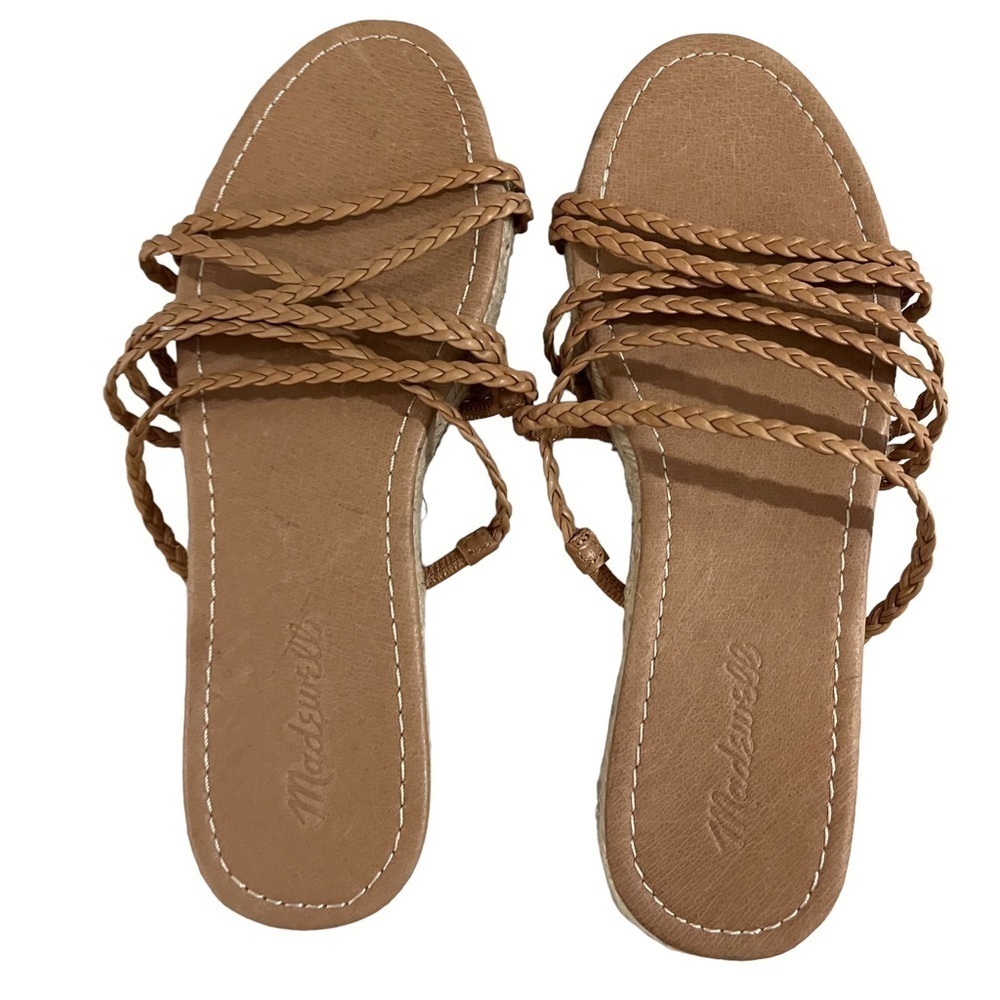 Madewell Bobbi Crisscross Slide Espadrille Braided Sandal Tan Size 8 - Picture 5 of 11
